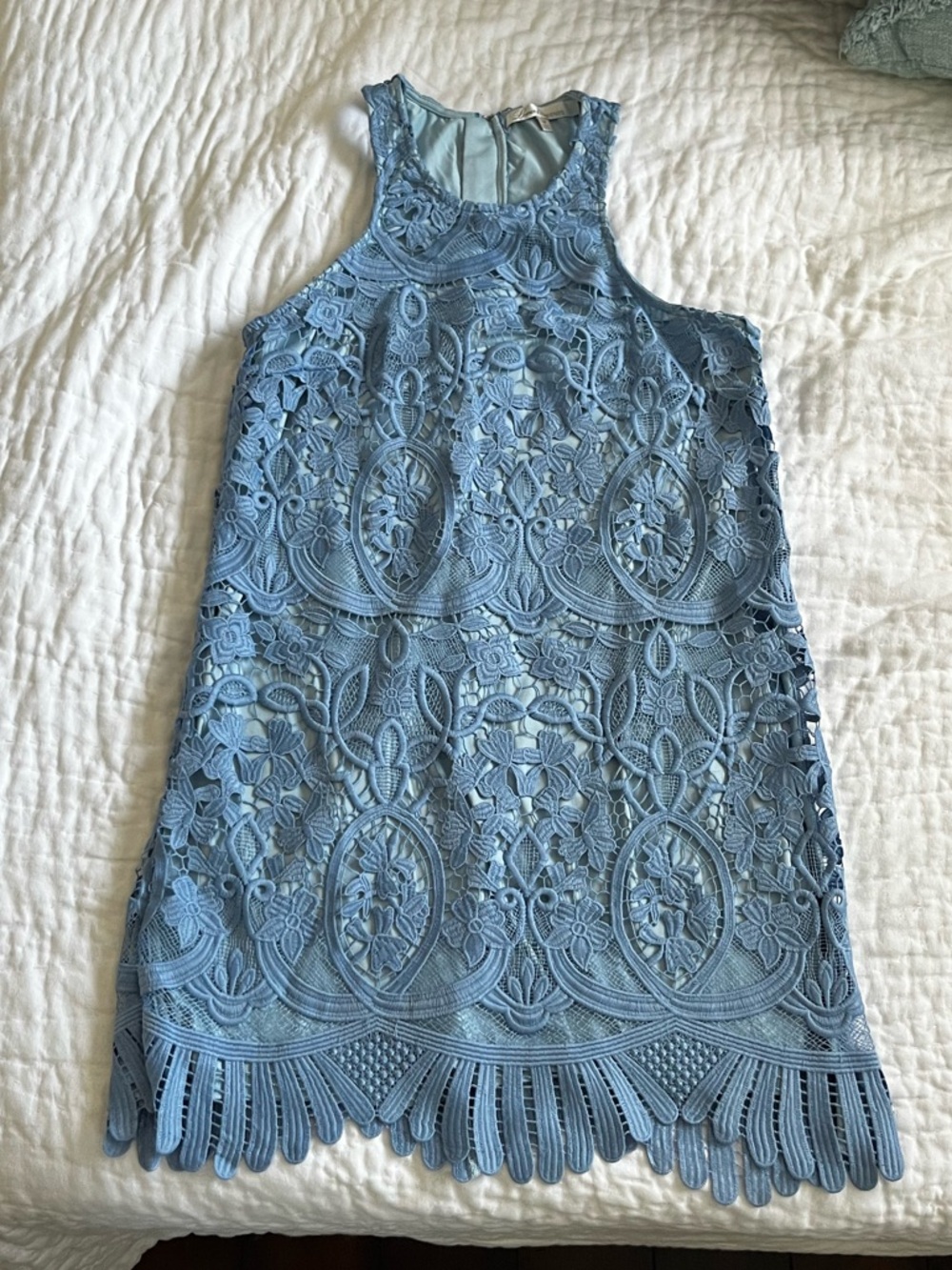 Lovers + Friends Light Blue Lace Mini Dress